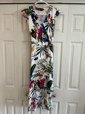 Parker White Tropical Floral Maxi Dress